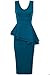 Forever Women Sleeveless Plain Side Slant Peplum Bodycon Midi Tunic Party Dress Teal