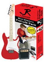 J. Reynolds Mini Strat Style Electric Guitar Pack, Red