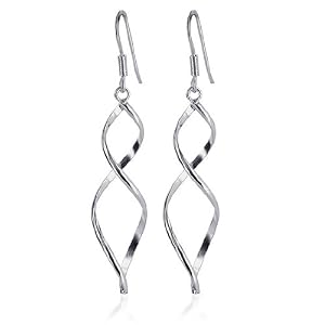 Click here to buy Sterling Silver Wavy Design French Ear Wire Hook 1.5 Dangle Earrings.