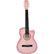 38" Pink Cut Away Acoustic Electric Guitar with Carrying Bag And Accessories