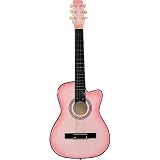 PINK CUTAWAY Folk Acoustic Guitar w/Black Bag / Guitars