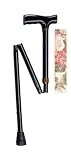 `Folding Cane Pistol Grip Adj. Floral Design 32-37 Lightweight and fold automatically * Adjustabl