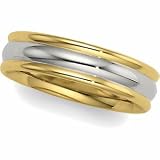 14K Two-Tone Gold Comfort Fit Wedding Band For Men and Women - Sizes 4 - 15, no 14.5