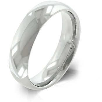 Quality 5mm Wide Stainless Steel High-polish Men's Ring, Size 12