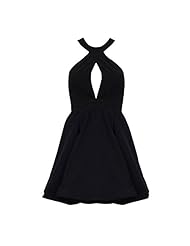 Sexy V-neck Backless Halter Bubble Dress Cocktail Short Polyester Club Dress/Evening Dress/Prom Dress/Party Dress/Mini Dress 