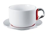 Guzzini Set of 2 Infusion Red Breakfast cups + saucer  from Guzzini