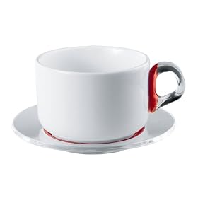 Guzzini Set of 2 Infusion Red Breakfast cups + saucer