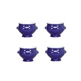Emile Henry Lion's Head Soup Bowls, Set of 4, Azur