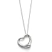 TI-5 - Collier à la mode en argent avec un pendentif en forme de coeur - 925 plaqué argent - 45 cm