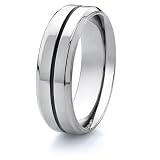 Titanium 8mm Band with Black Enamel