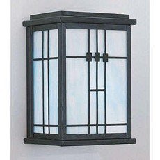 1 Light Outdoor Wall Lantern With Honey Art Panels Distressed Bronze Honey