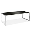 Yield Coffee Table, Chrome and Black Glass