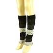 Cotton Thin Summer Knit Leg Warmers Dancer Black with Charcoal Gray & Gray