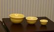 Set of Yellow Nesting Bowls in 1:12 Dollhouse Miniature Scale