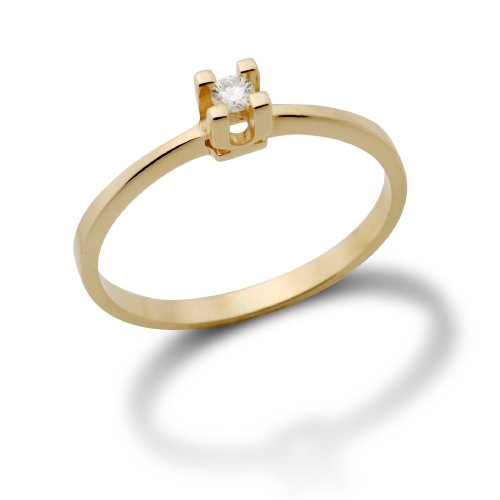 Miore 14ct/585 Gelbgold Solitaire Damenring Gr&ouml;&szlig;e 56 mit Brillant ca.0,06ct MA67RYP Preisvergleich