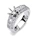 Claretta 14k White Diamond Ring (4 Princesses = .42, 40 Rounds = .39)