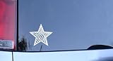 Zebra Stripe Star Vinyl Sticker - White