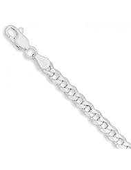 MMA Silver - 20 inch 120 Beveled Curb Chain Necklace