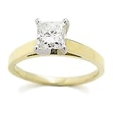 1.50ct Certified Princess-Cut Diamond Engagement Ring In Gold. Size 7