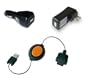 Handspring Treo 650 / LifeDrive / Palm TX / Tungsten T5 / E2 Retractable Sync and Charge Cable - Car Charger - Travel Charger Bundle (US Standard)