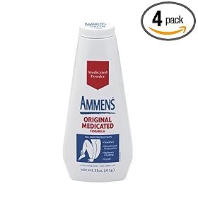 Ammens Medicated Powder, Original Formula, 11-Ounce Bottles (Pack of 4)