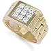 Jewelco London 9ct Solid gold cubic zirconia set men's cluster 'Flexi-Fit' Ring, which mirrors the contours of your finger