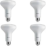 Philips 459552 Dimmable 65 Watt Equivalent Dimmable Soft White BR30 LED Light Bulb, 4 Pack