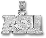 Arizona State Sun Devils Solid Sterling Silver ''ASU'' Logo 3/8'' Pendant
