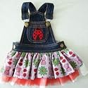 Ladybug Denim Jumper Dog Dress at THE REGAL DOG - Size Medium M
