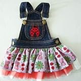Pet Supplies : Ladybug Denim Jumper Dog Dress at THE REGAL DOG - Size Medium M