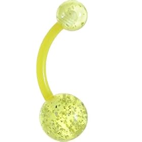 FLEXI Belly Ring - Gold Glitter by 