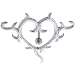 Silver TOP DROP Heart TATTOO Belly Ring