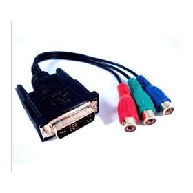 DVI-A MALE TO 3 RCA COMPONENT FEMALE VIDEO ADAPTER (Analogue YPbPr)
