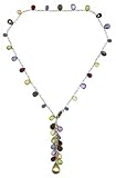 14k Gold Filled Multi-Gemstone Drop Necklace, 17