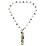 14k Gold Filled Multi-Gemstone Drop Necklace, 17