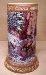 Coors Brewing Company Somewhere Near Golden Colorado Ceramic Collector Stein Third in Series Artwork By Persis Clayton Weirs
