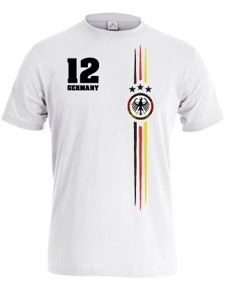 DEUTSCHLAND LOGO RUND – DELUXE – HERREN – T-SHIRT in Weiss by Jayess Gr. XL