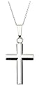 14k White Gold Cross Pendant, 18"