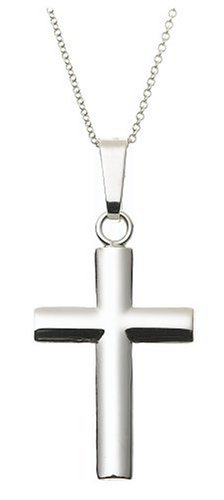 White Gold Cross Pendant, 14k. 18 inch