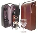 Leather Double Wine Tote Bag