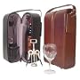 Leather Double Wine Tote Bag