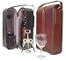 Black Leather Double Wine Case Holder