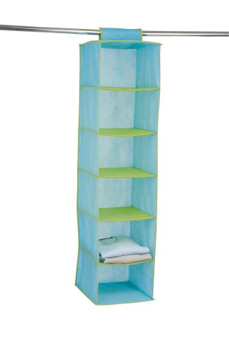 WENKO 4386033100 W&auml;scheorganizer Fashion Line - 6 F&auml;cher, atmungsaktives Vlies, 30 x 120 x 30 cm, t&uuml;rkis-gr&uuml;n