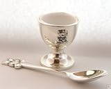 SILVER PLATED EGG CUP & SPOON ~ FREE ENGRAVING UPTO 15 CHARACTERS