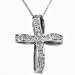 14k White Gold .50Ct Diamond Cross Pendant Necklace w/ 18\