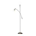 Silver Cupola Combo Torchiere with Adjustable Arm