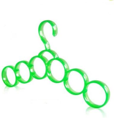 Interbusiness 6 Circles Scarf Holder Organization Towel Hanger, Green