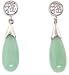 Sterling Silver Genuine Green Jade Drop Earrings