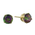 14K Yellow Gold Mystic Fire Topaz 5mm Stud Earrings
