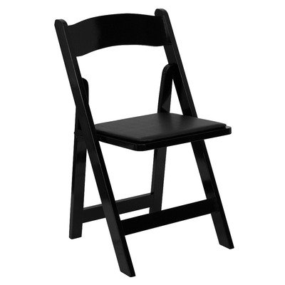 HERCULES™ Black Wood Folding Chair - Padded Vinyl Seat [XF-2902-BK-WOOD-GG]
